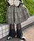 チェックフリルミドルスカート