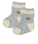 新生児オーガニックソックス2足組いぬ　サックス