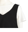 [授乳口付き]半袖授乳Tシャツ付きセットアップ風ワンピース　ブラック
