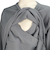 [授乳口付き]長袖ウォッシャブルリブニットワンピース　サックス