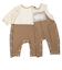 サロペット風プレオール　おさるのジョージ　ベージュ