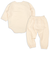[ベビー]はじめての　長袖パジャマ　ロンパース　キルト　くま　ベージュ