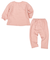 [ベビー]長袖　パジャマ　脇スナップ付　キルト　いちご　ピンク