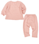 [ベビー]長袖　パジャマ　脇スナップ付　キルト　いちご　ピンク
