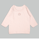 [ベビー]ふわふわコットン　長袖　丸首シャツ　2枚組　花　ピンク