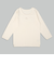 [キッズ]ふわふわコットン　長袖　丸首シャツ　2枚組　月　アイボリー