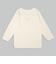 [キッズ]ふわふわコットン　長袖　丸首シャツ　2枚組　月　アイボリー