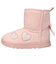 [14.0～18.0cm]キラキラ刺繍ムートン風ブーツ ピンク
