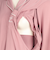 [両脇授乳口付]ママとお腹の赤ちゃんにやさしい長袖パジャマ　無地　ピンク