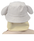 [48～52cm]ハット　耳付き　チェック　ベージュ
