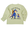 [キッズ]長袖Tシャツ　バックプリント　キミドリ