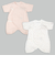 モスリンガーゼ新生児肌着6点　スナップ半袖・七分袖　ピンク