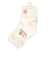[ベビー]クルーソックス3足組　うさぎとねこ　オフホワイト