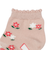 [ベビー]ショートソックス3足組　お花 ピンク