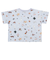 [ベビー]半袖Tシャツ　総柄　ディズニー　サックス