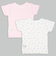 [ベビー]まいにちコットン　半袖　丸首シャツ　2枚組　花　ピンク