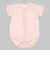 [ベビー]やわらかメッシュ　半袖ロンパース　2枚組　前開き　うさぎ　ピンク