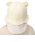 [44・46cm]チューリップハット　日よけ付き　洗える夏素材　くま　アイボリー