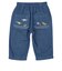 [キッズ]7分丈パンツ ポケット刺しゅう　ネイビー
