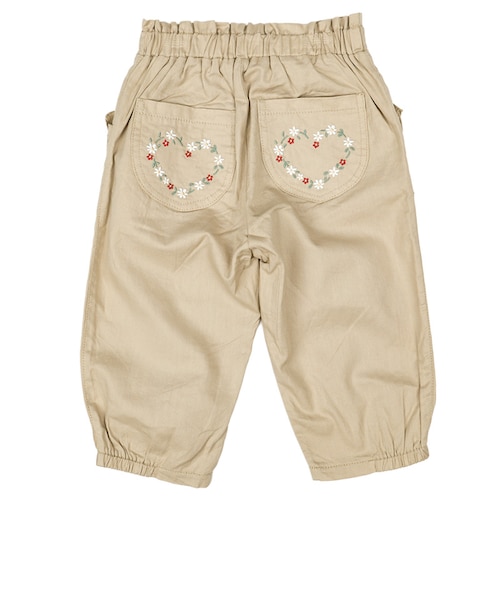 キッズ]7分丈パンツ ポケット刺しゅう ベージュ｜アカチャンホンポの