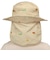 [48～54cm]サファリハット　日よけ付き　はっ水加工　総柄　ベージュ