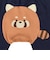 モンキーパンツ　7分丈　おしりアニマル　レッサーパンダ