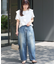 天竺ラッフルショルダーTEE