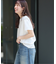 天竺ラッフルショルダーTEE
