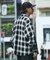 レーヨン アンカット フリンジ チェックシャツ
