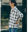 レーヨン アンカット フリンジ チェックシャツ