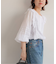 コットンラッフルピンタックブラウス
