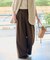 《追加》ウォッシャブルサージストレッチタックワイドパンツ