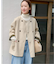 《新色》リバーシブルノーカラーショートコート