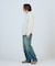 ワイドストレート ブラスト デニム スラックス