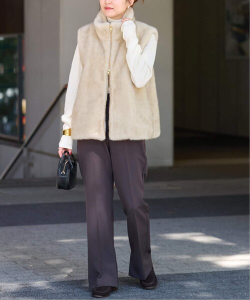 ジャーナルスタンダード　レリューム　スタンドカラー　ファーベスト 追加》スタンドカラーファーベスト｜ジャーナルスタンダード