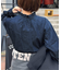 ライトデニムスタンドカラーブラウス