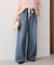 ドローストリングワイドデニム