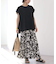 ［26SS新作］バイカラーリーフプリントスカート