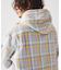 カラー アメリカンチェック フーディシャツ
