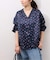小花プリントオープンカラーシャツ
