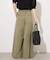 コットンナイロンタックワイドロングパンツ