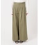 コットンナイロンタックワイドロングパンツ