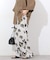 フラワープリントタックパンツ