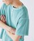 製品染め ワッフル調 ピケ ヘンリーネックTシャツ