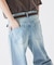 スモーキーデニム 11oz フェード ワイドパンツ