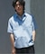 JAMES FABRIC コットンリネン ストライプ 半袖シャツ