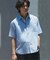 JAMES FABRIC コットンリネン ストライプ 半袖シャツ