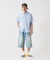 JAMES FABRIC コットンリネン ストライプ 半袖シャツ