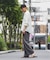 ヒールカット ルーズライト ストライプ スラックス