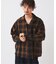 レーヨン アンカット フリンジ オンブレ チェックシャツ